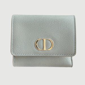 Grey Montaigne Grained Calfskin 30 Lotus Wallet